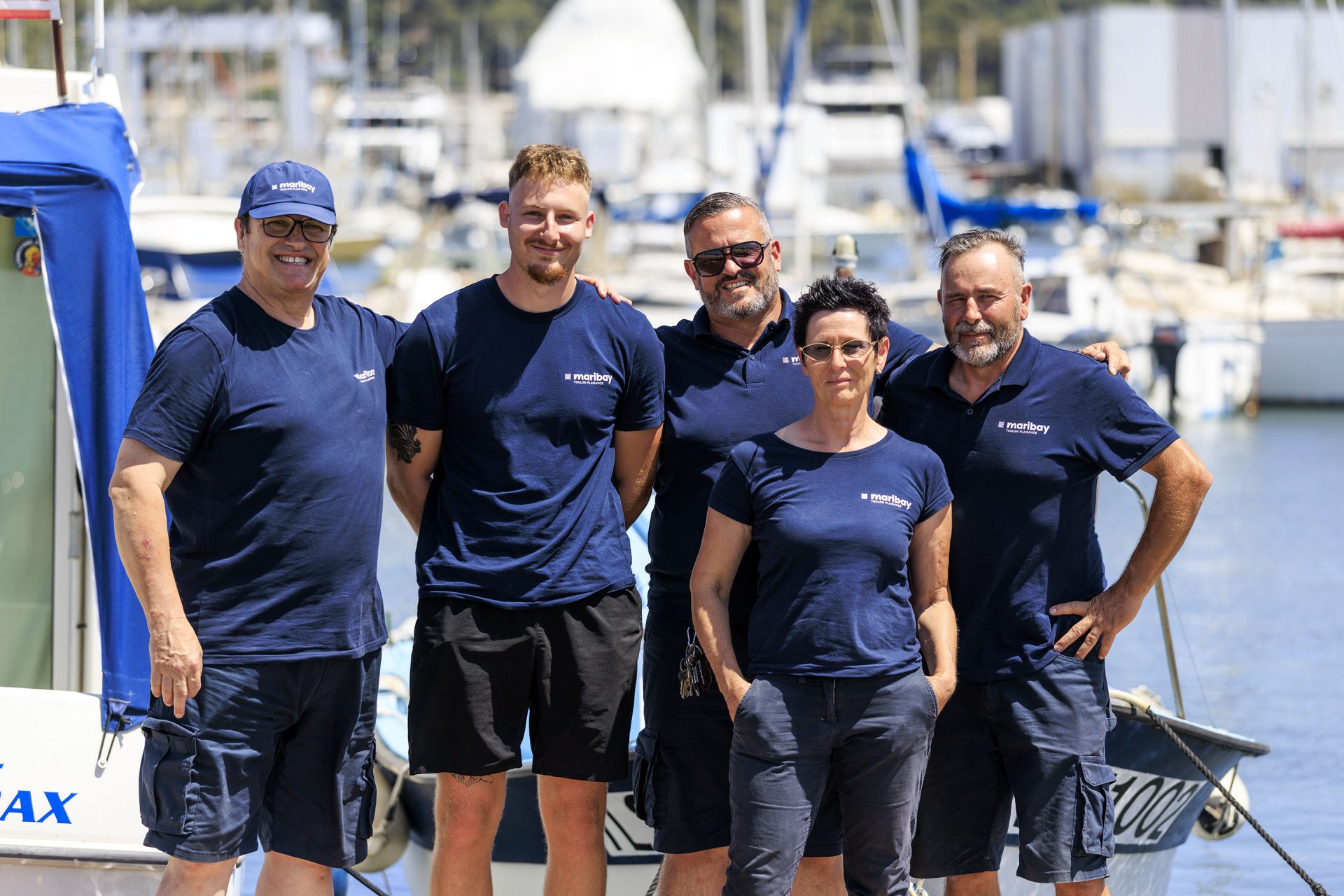 Les 5 membres de l'équipe du port du Lazaret